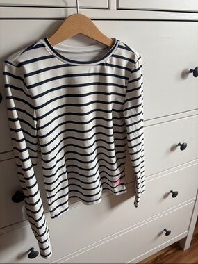 GAP Kids White and Navy Stripe Swim Rashguard